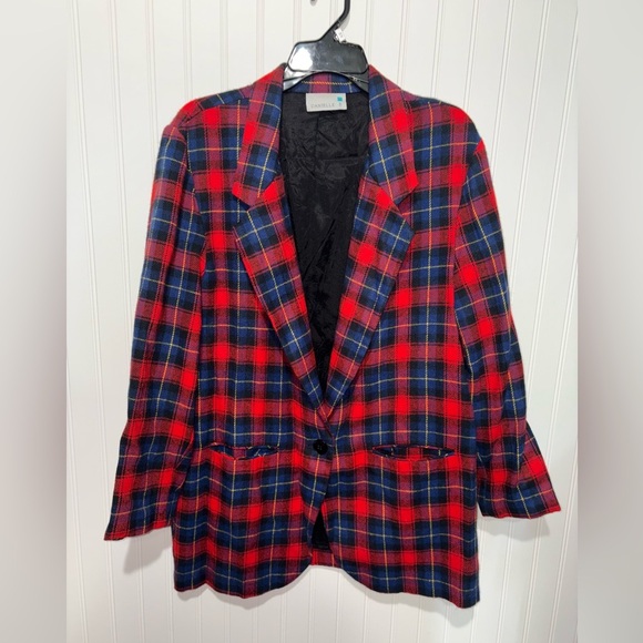 Vintage Jackets & Blazers - Vintage Danielle B Plaid Women's Blazer| Size Large